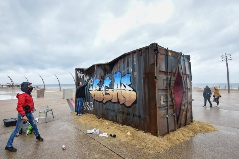 Graham ‘Moz’ Morriss said: “We had two hours to get the design completed. We started early doors and the rain was washing the paint down the sides. It was madness; typical lovely Blackpool weather."