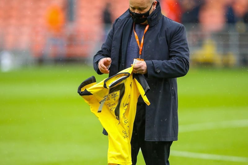 Martin Booker, Blackpool's business and development manager, laid out nine footballs and a Clifton Rangers shirt prior to kick-off.

His son played for the same team as Jordan.