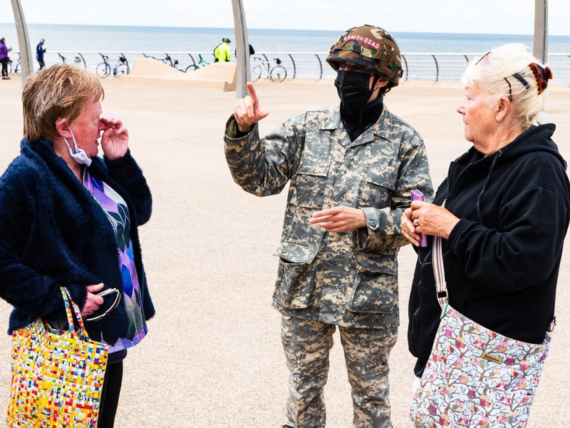 The installation will remain outside the Blackpool Tower all weekend, emitting plumes of smoke and unsettling sounds of the undead lurking inside.