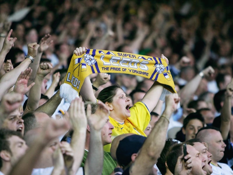 The Elland Road faithful sing loud and proud.