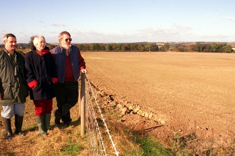 October 1998 Campaigners were concerned over plans for an open cast mining site in Garforth. Pictured, from left are Alan Robertshaw, Liz Crosland and Dave LeRoy.