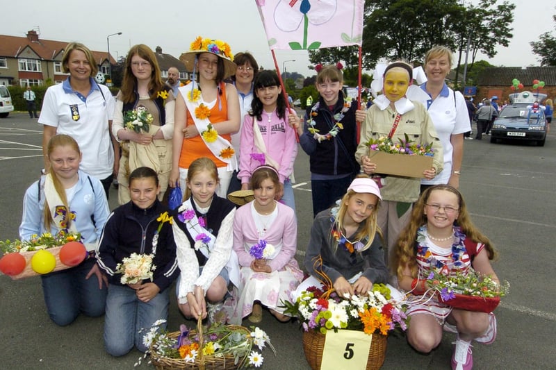 The Scarborough West Guides are all set to go in the carnival parade.