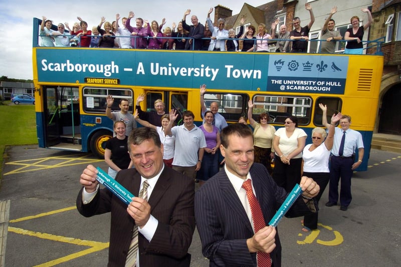 University of Hull Scarborough campus marketing drive, with a Shoreline 
Suncruiser seafront bus in university livery, and new car stickers.