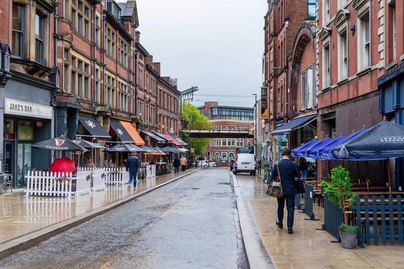 Call Lane in Leeds city centre by the Corn Exchange between New Market Street and Crown Street now permanently closed to traffic.
