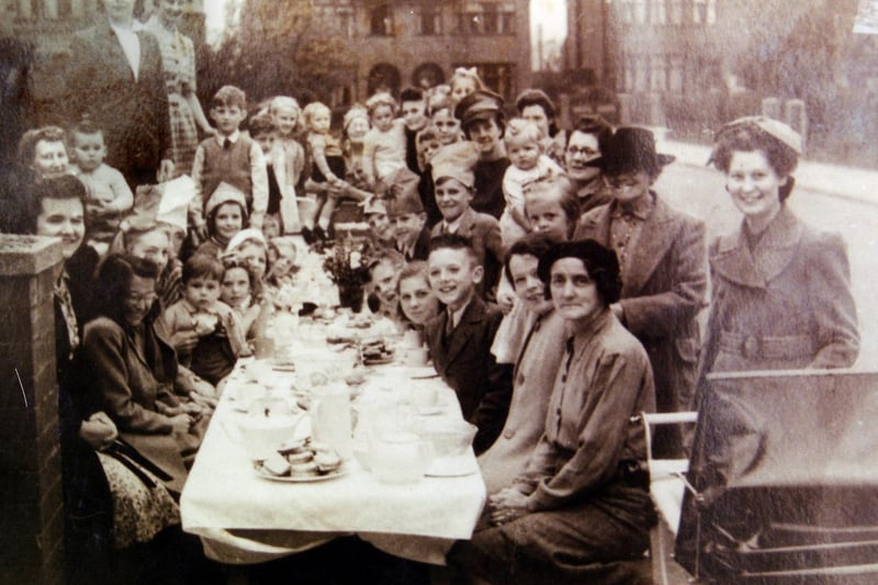 A VE Day party in Langdale Avenue, Wigan, in 1945.
