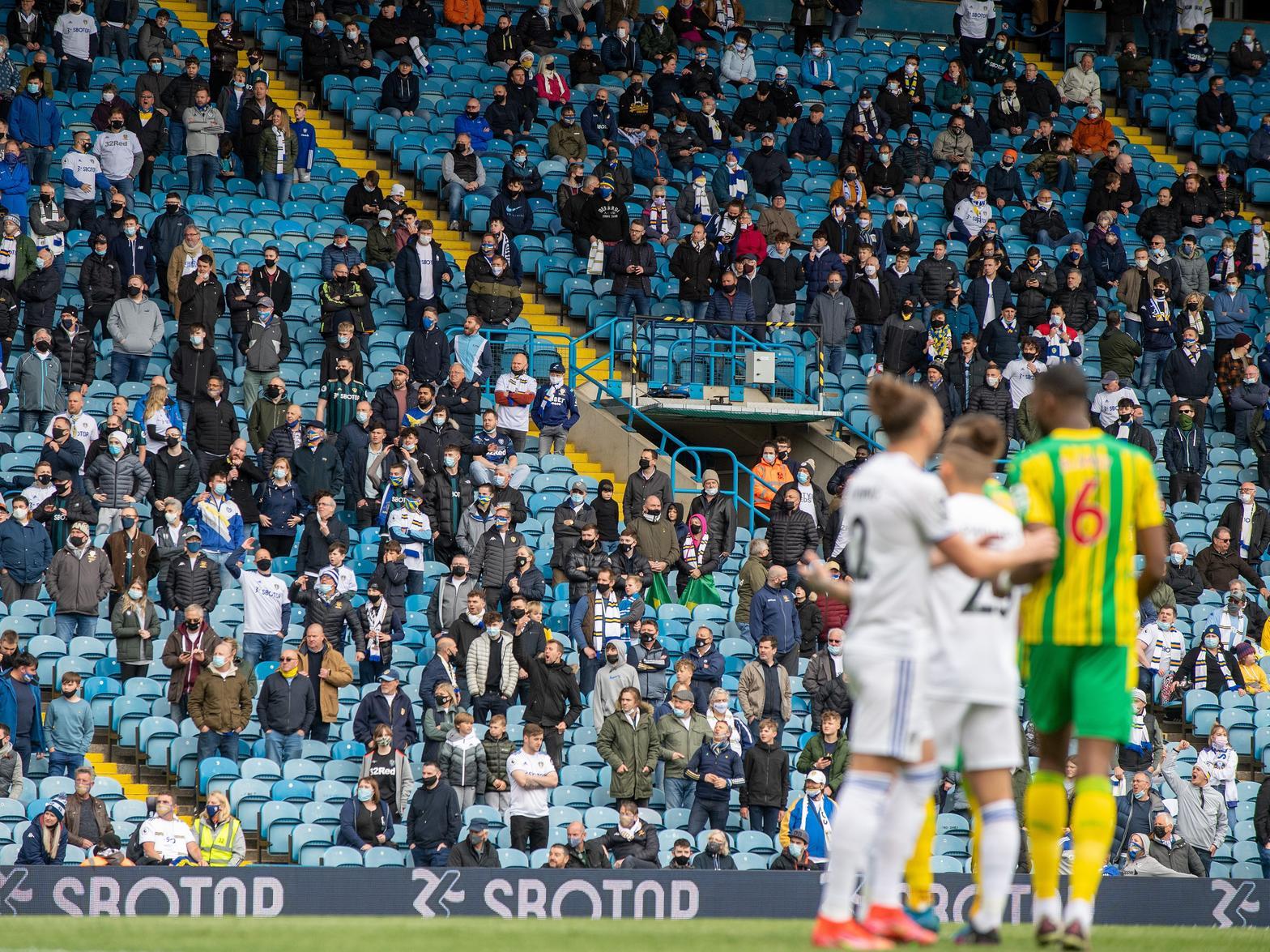 Leeds United fans watch on at Elland Road. Pic: Bruce Rollinson