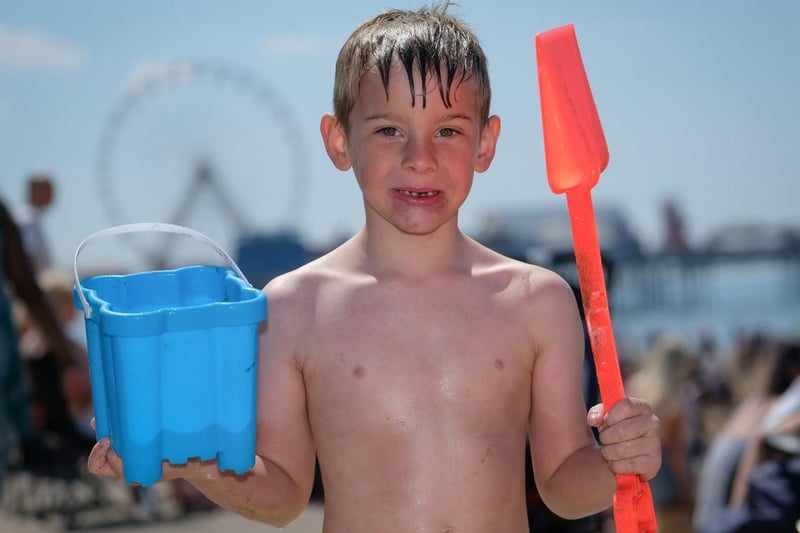 Harry Reynolds, 6, enjoying the beach
