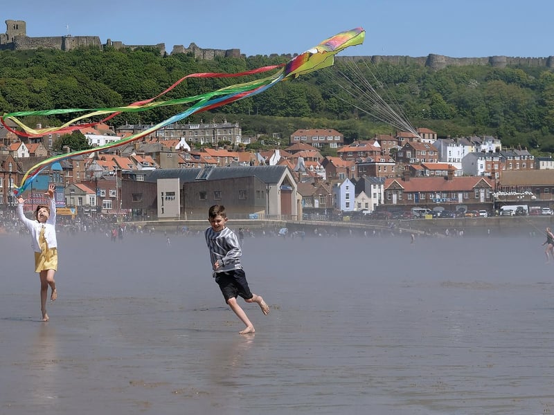 Flying kites in the sunshine.