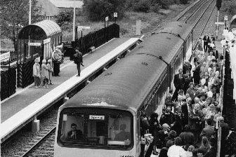 The first passenger train in almost a generation carried VIPs and flag waving schoolchildren out of Pontefract's Tanshelf Station