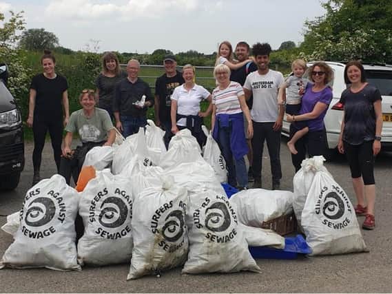 Thirteen volunteers turned out to litter pick the Ribble after Nicola's social media appeal for help.