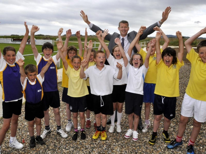 Former Olympic athlete Steve Cram watches a school indoor athletics competition at the Scarborough Rugby Club.