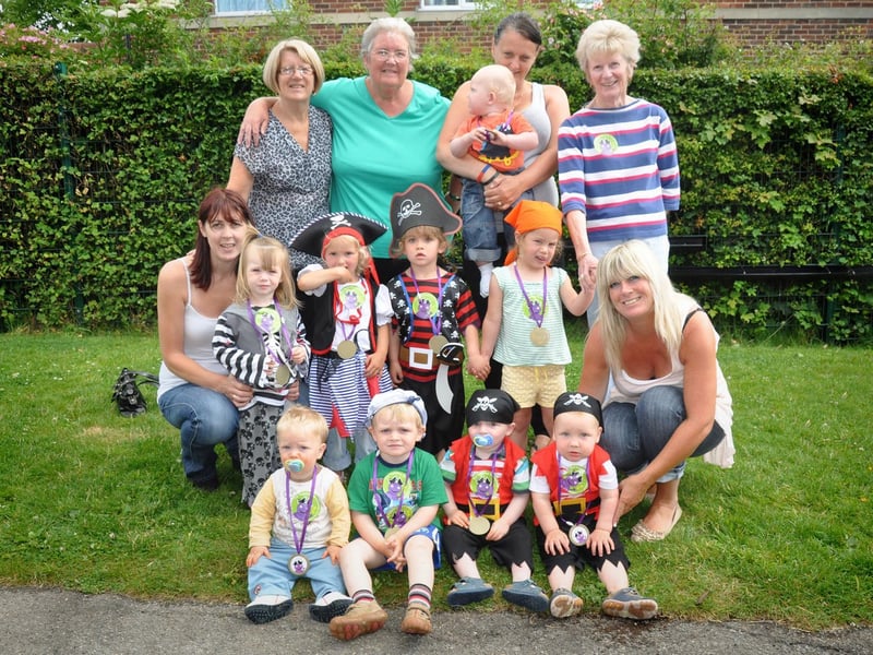 Children from the play centre on Link Walk, Eastfield, dress as pirates and take part in a sponsored toddle for Barnado’s.