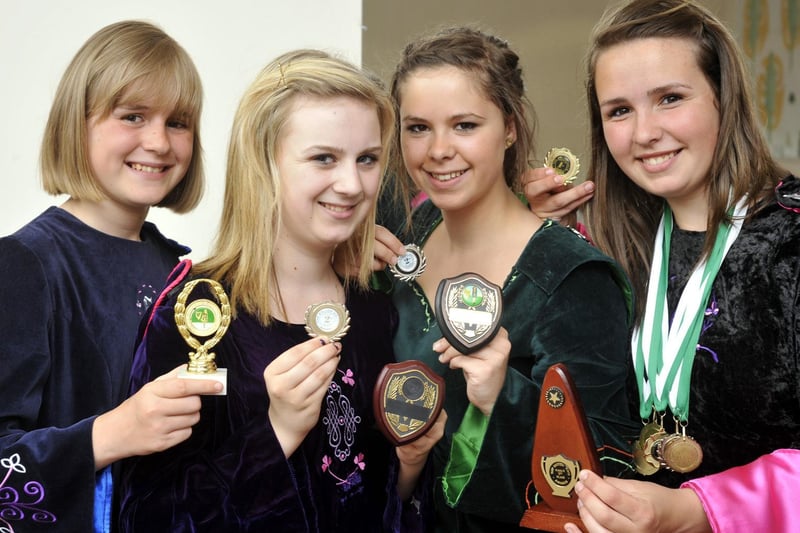 Kevin O’ Connor School of Irish Dancing award winners, from left: Laura Harness, Natasha Pitts, Josanne Machon and Emily Martin.
