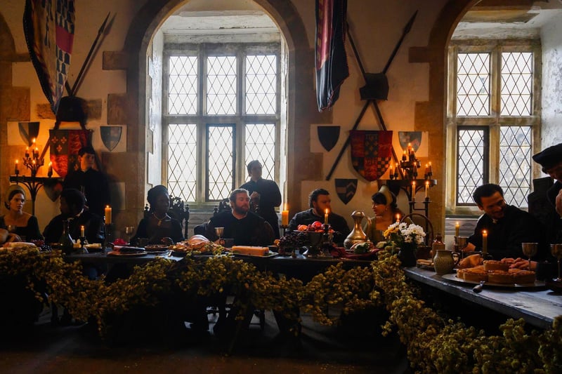 The Tudor feast in the early scenes was filmed at Bolton Castle.