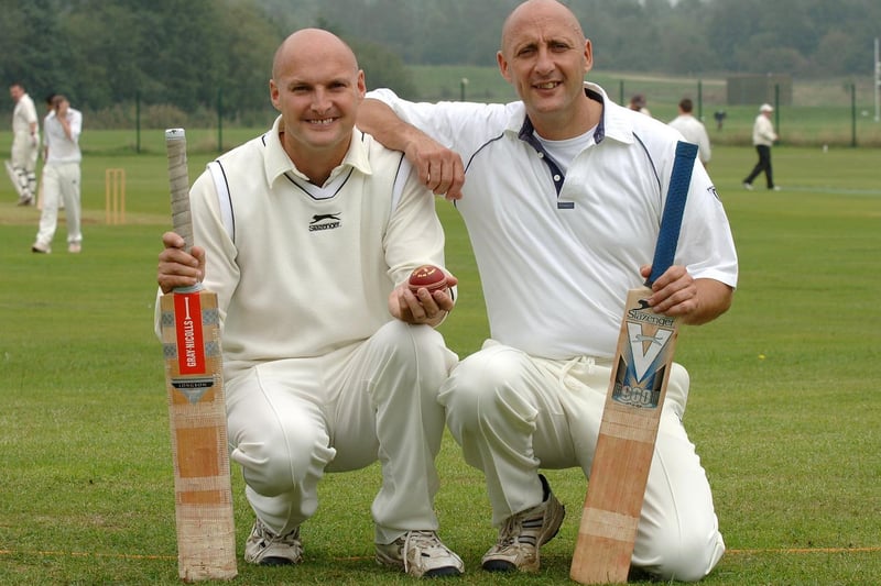 Brothers Andrew, left, and Mike Tickle, of Hindley St Peter's Cricket Club, who this season have become only the second and third players to reach 10,000 runs in their careers with the club.  Picture by Nick Fairhurst