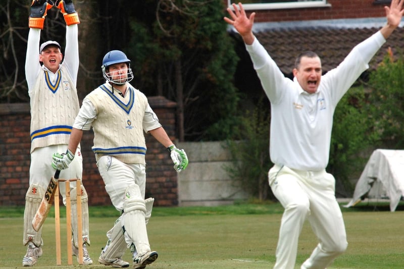 2008 - Sean Casham is given out lbw against against Newton le Willows in a Liverpool and District Competition match on Saturday 26th of April 2008.
Newton le Willows won the game.