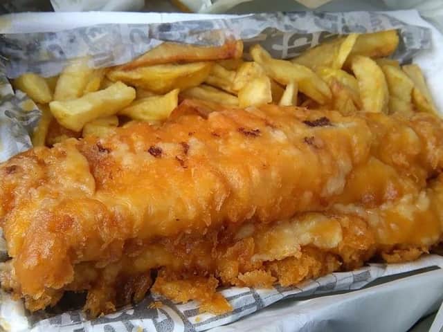 A delicious looking portion of fish and chips