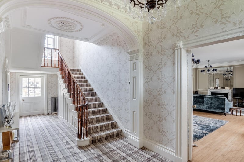 Make your way into the house through the magnificent entrance hall boasting a beautiful beautiful Georgian staircase and ornate plasterwork. From here you can access a useful utility and cloakroom, a downstairs bathroom and the arched wine cellar for your finest bottles.