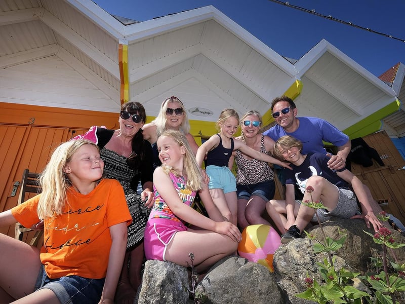 A family enjoy their visit to North Bay