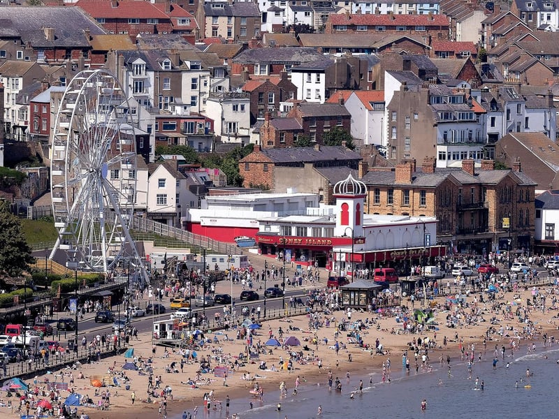 A view from above of the packed beaches