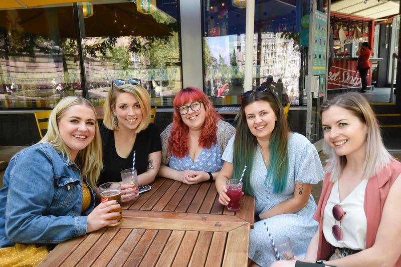 From left, Rachael Oldfield, Sarah Bickerstaffe, Emily Sargant, Alice Pearson and Jenna Culshaw at Turtle Bay.
