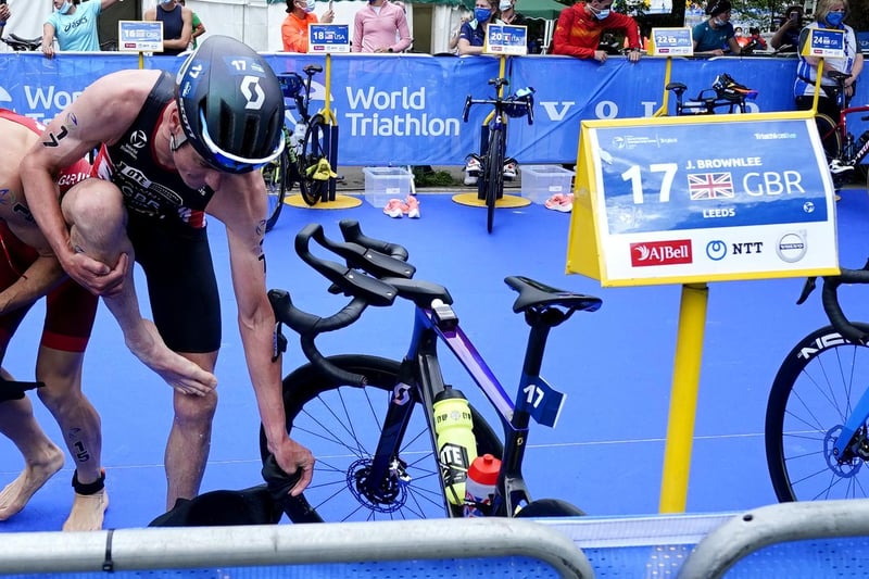 Great Britain's Jonathan Brownlee in action during day two of the 2021 ITU World Triathlon Series Event in Leeds (photo: PA Wire/ Danny Lawson)