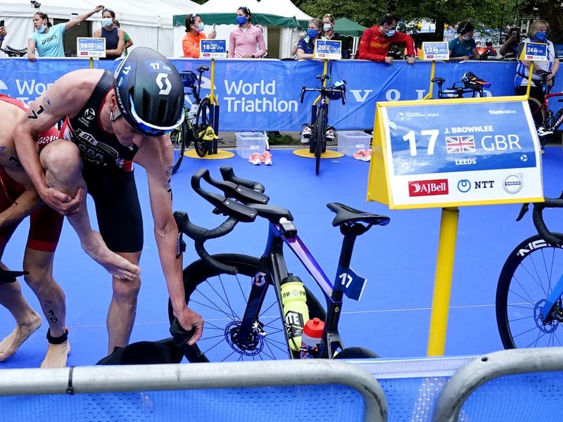 Great Britain's Jonathan Brownlee in action during day two of the 2021 ITU World Triathlon Series Event in Leeds (photo: PA Wire/ Danny Lawson)
