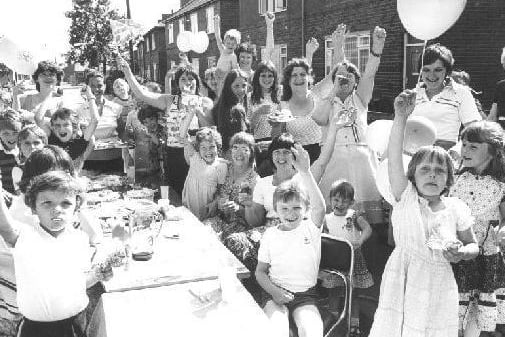 Residents of Townsend Avenue, Ackworth celebrating the royal wedding with a street party
