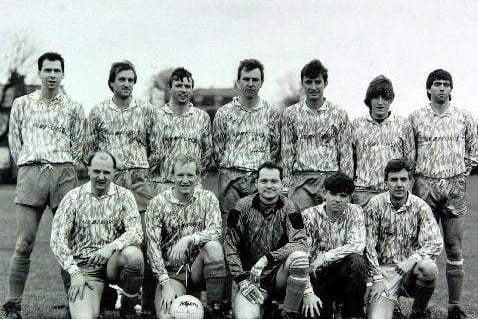 Clothiers of Division 1 of the Wakefield Tetley League.
Back from left, Mike Donald, Dave Stewart, Simon Lawtey Harry Pamment, Adrian Aveyard, Richard Glynn, Graham Hall.
Front from left, Steve Colley, Marc Hayes, Mark Drury, Richard Wadkin, David Lee.