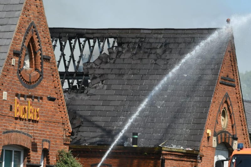 A section of the roof collapsed as a result of the blaze.