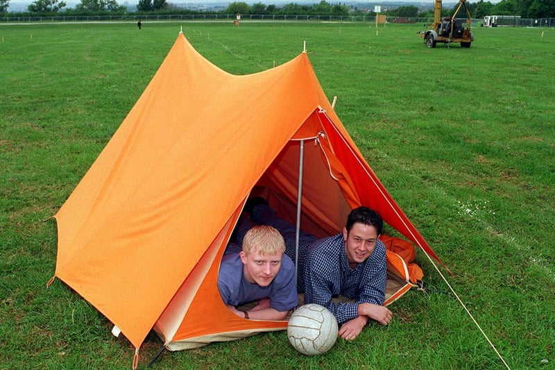 Temple Newsam was the base for a Euro 96 site which could accommodate 1,000 tents. Pictured are Andrew Penson and Nick Fuller.