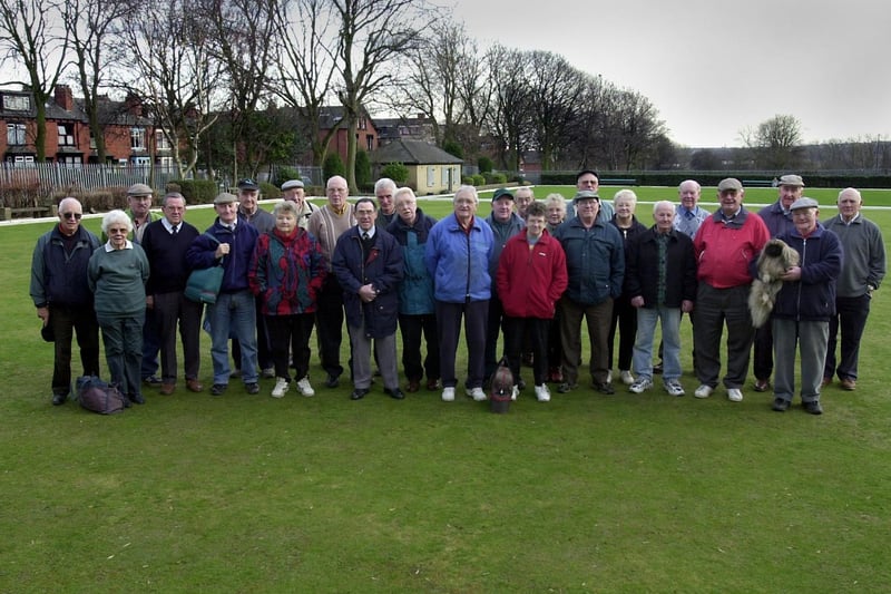 These pensioners were up in arms over not being allowed to play on this bowling green at Cross Flatts Park in February 2002.