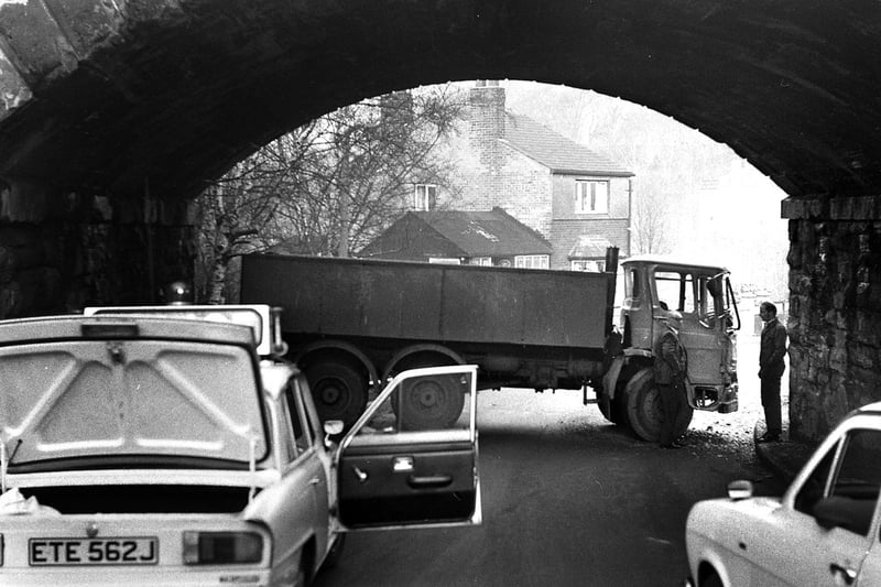 Gathurst rail bridge sees another road traffic accident  in 1973