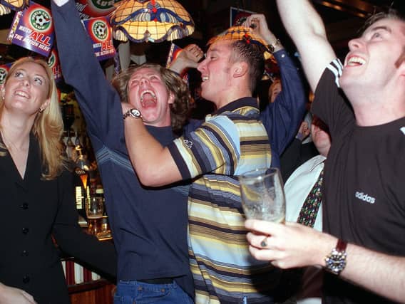 Jubilation at The Guildford after England scored against Argentina in the World Cup quarter-final clash.