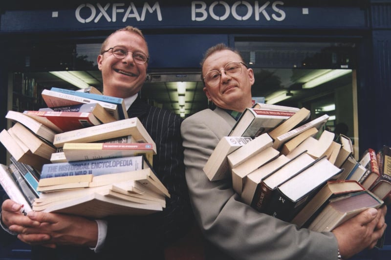 The Oxfam book shop on Otley Road was extended. Helping to stock the shelves is Paul Morris, associate director at Storey Sons & Parker and book manager Graham Draisey.
