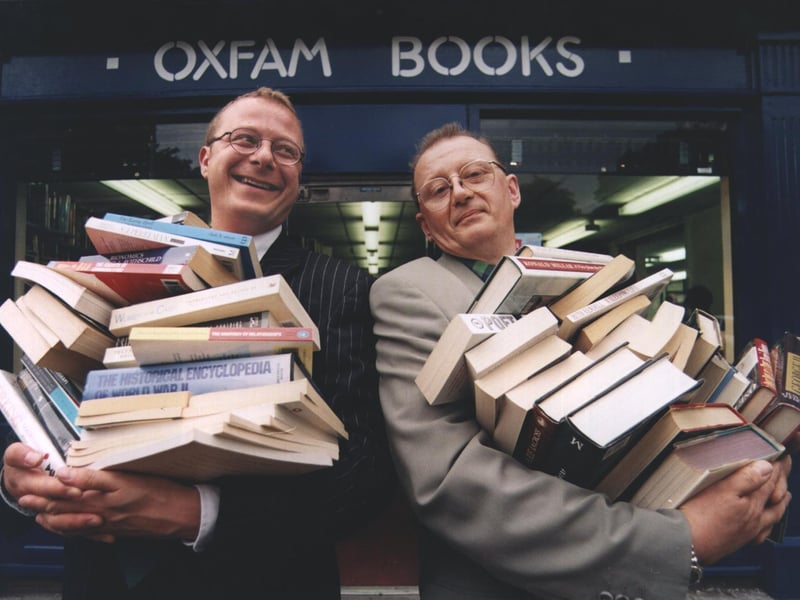 The Oxfam book shop on Otley Road was extended. Helping to stock the shelves is Paul Morris, associate director at Storey Sons & Parker and book manager Graham Draisey.