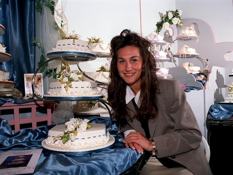 Jeanette Massey was celebrating after being named Yorkshire Evening Post Bride of the year. She is pictured next to her chosen wedding cake named ' Eternity'.