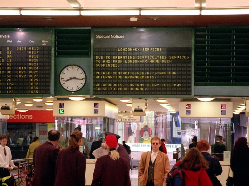 London-bound rail users at Leeds City Station faced delay and difficulty after GNER pulled 31 trains for safety checks following a train derailment in Bedfordshire.