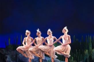 David Nixon OBE's Swan Lake returns to Leeds Grand Theatre from June 17 to June 26. Leeds-based Northern Ballet is putting on a limited three-venue tour - the first since the pandemic. Pictured is Antoinette Brooks-Daw, Jenny Hackwell, Rachael Gillespie and Isabelle Clough in Swan Lake. Photo credit: Lauren Godfrey.