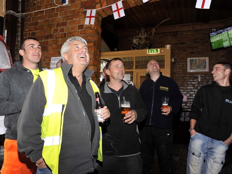 Football fans fill Itis Itis bar to watch the first Euro 2012 England game, England v France..