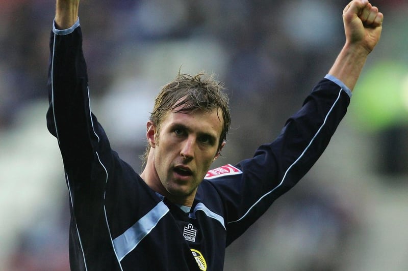 Rob Hulse celebrates after equalising against Wigan Athletic during the FA Cup third round clash at the JJB Stadium in January 2006.