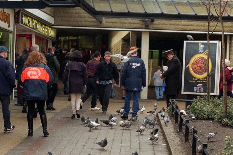 Pigeons were the talk of the town in February 1996. A flock had moved Morley Town Hall to the Windsor Court shopping area.