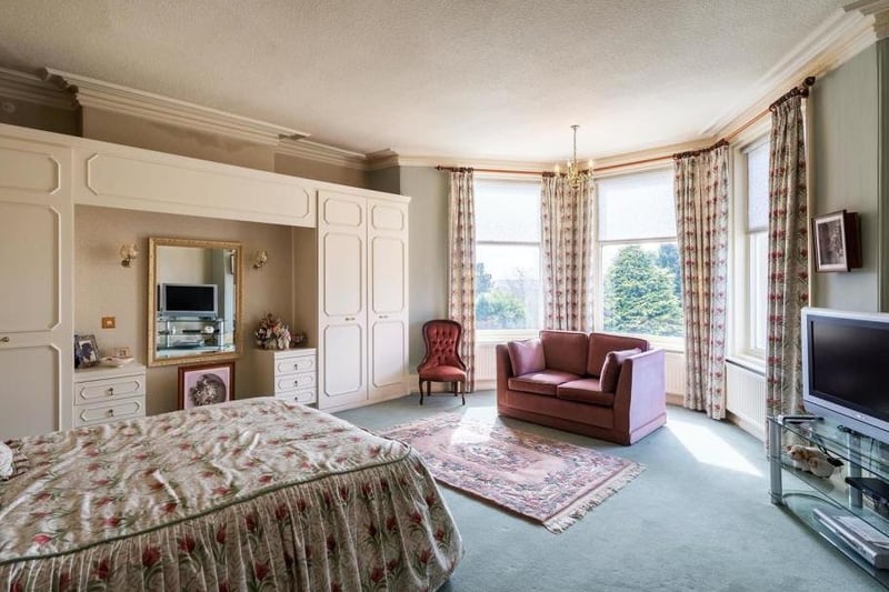 On the second floor is what is currently used as the master bedroom. The extremely spacious room features ceiling coving, fitted wardrobe and overlooks the beautiful grounds.