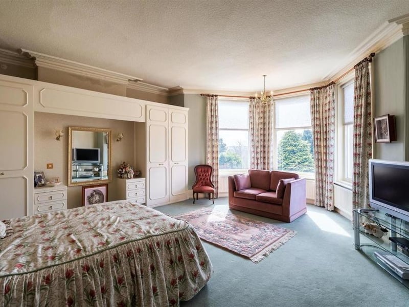On the second floor is what is currently used as the master bedroom. The extremely spacious room features ceiling coving, fitted wardrobe and overlooks the beautiful grounds.