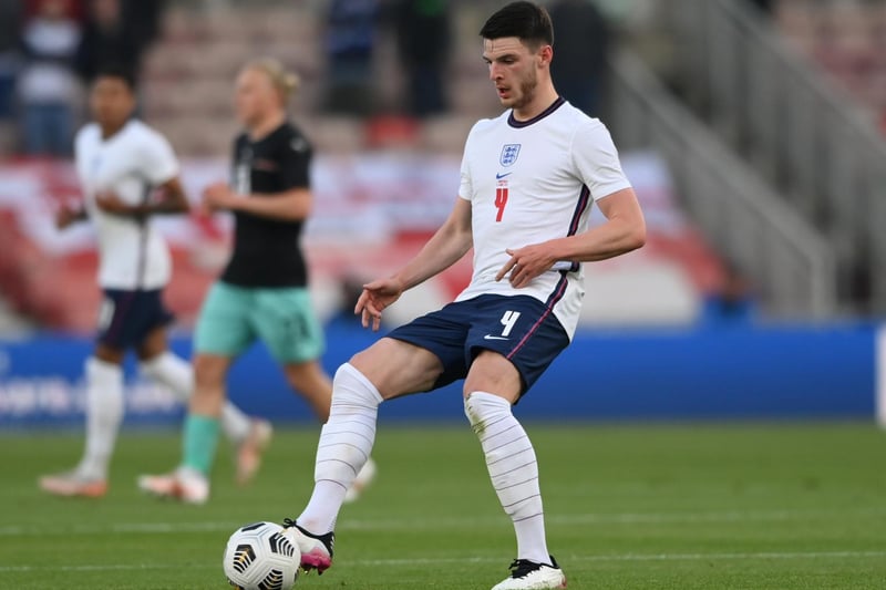 The Hammers also have a Euros quintet in Declan Rice, pictured, with England, plus Tomas Soucek and Vladimir Coufal with the Czech Republic and also Lukasz Fabianski (Poland) and Andriy Yarmolenko (Ukraine).