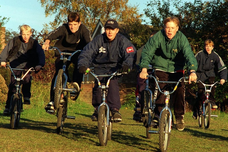 October 1997 and your YEP snapped these BMX bikers riding on The Green off Moat Hill in Birstall.