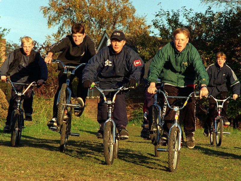 October 1997 and your YEP snapped these BMX bikers riding on The Green off Moat Hill in Birstall.