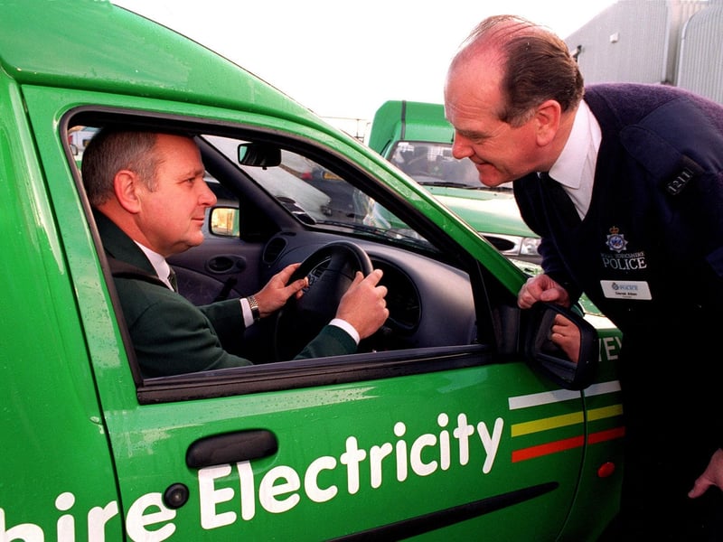 Drivers at Yorkshire Electricity depot at Birstall were helped to control 'road rage' on a special course run by West Yorkshire Police. PC Derek Allan gives advice to Edward Toronzac, a YE installation electrician.