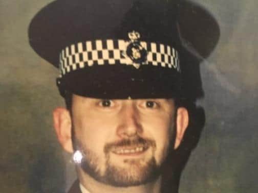 Pc Revitt at the beginning of his policing career as an officer for Lincolnshire Police in 1998