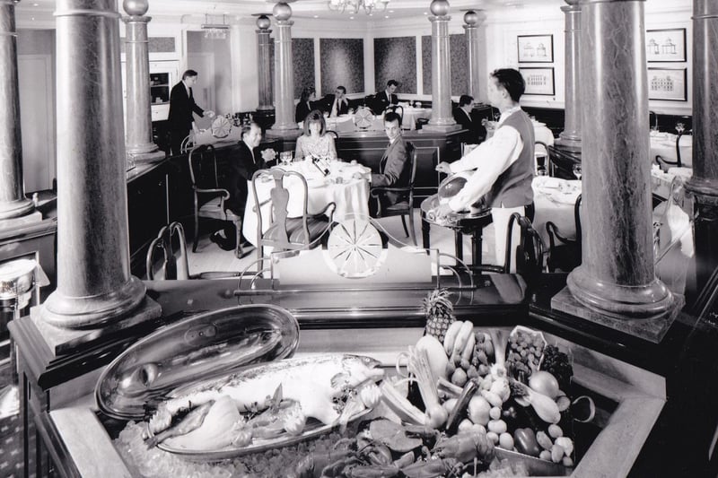 Fine dining was on offer at the Harewood restaurant based in the four star Queens Hotel on City Square. Pictured in October 1992.
